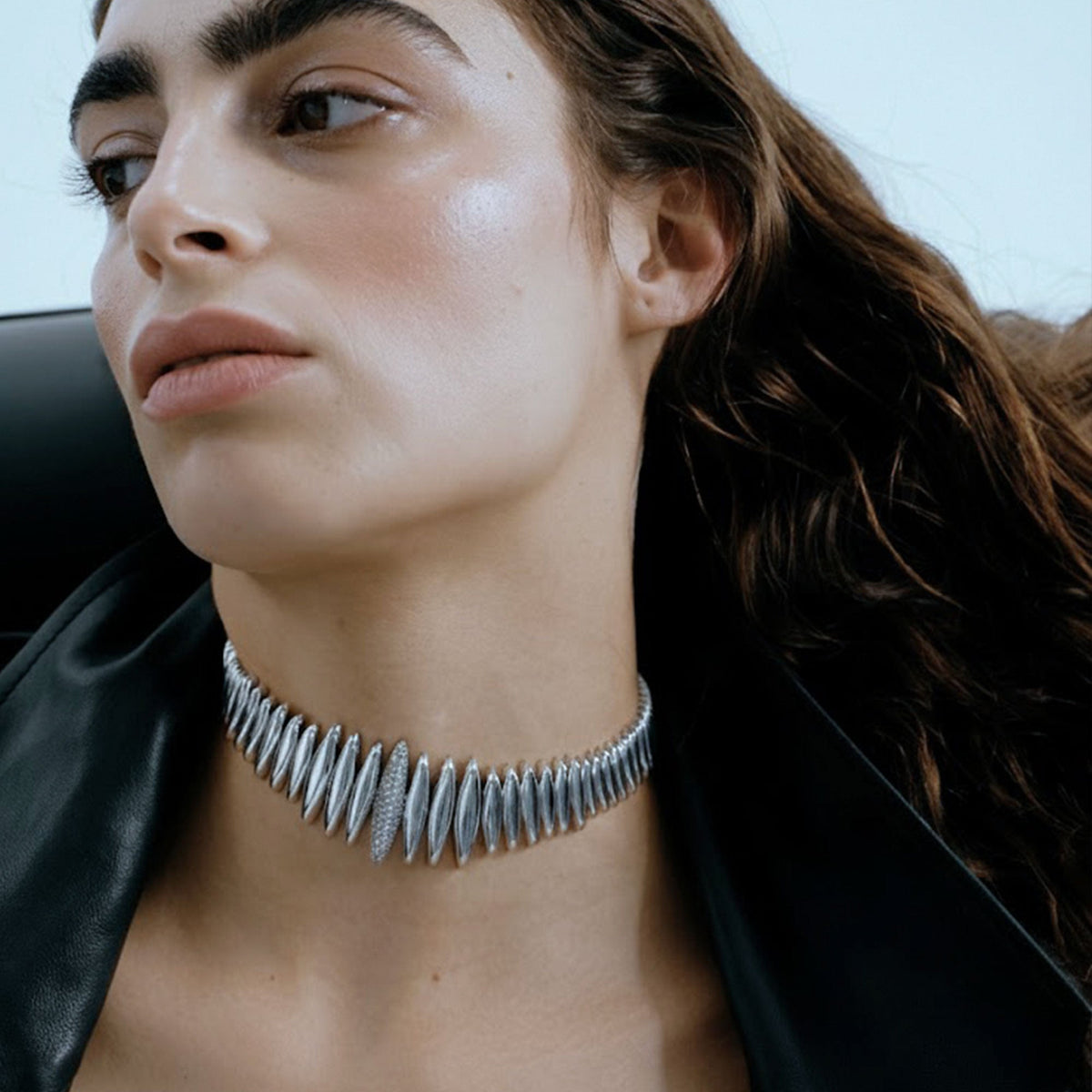 SAHRA SILVER CUFF NECKLACE